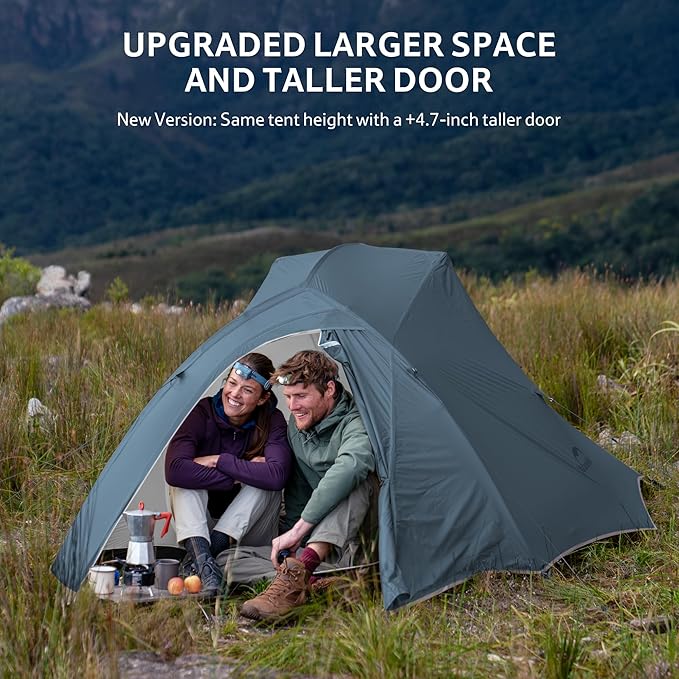 Naturehike Cloud Up 3 Person Backpacking Tent with Footprint - 3 Season Free Standing Lightweight 3 Person Camping Tent | with Footprint, Free Standing, Dome, Camping, Hiking, Waterproof