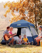 OutdoorMaster Updated Camping Tents, 4/6 Person Camping Tent with Blackout Shelter Technology, Easy Setup in 60 Seconds, Weatherproof Pop Up Tent with Top Rainfly, Instant Cabin Tent