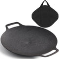 Korean Grill Pan with Nonstick 6-Layer Coating, 13" Round BBQ Griddle with Bag, Compatible for Induction, Gas Stove, Electric Cooktop, Indoor or Outdoor Grilling