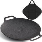 Korean Grill Pan with Nonstick 6-Layer Coating, 13" Round BBQ Griddle with Bag, Compatible for Induction, Gas Stove, Electric Cooktop, Indoor or Outdoor Grilling