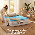 YENING Full Size Air Mattress with Built in Pump Raised Double Blow up Bed Inflatable Camping Airbed Electric 18 Inch Tall Blue