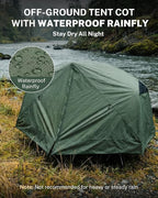 Gonex Camping Tent Cot for Adults, 1-Person Off-Ground Folding Portable Easy Set-up Tent Cot Combo for Hiking, Backpacking, Car & Motorcycle Camping(31.5" W X 78.7" L)-Army Green