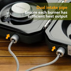 New WINKIZA 2 Burner Camping Stove with Grill, 12000 BTU Propane Gas Stove, Portable Folding Camp Stove with Carry Bag, Two Adjustable Burners with Piezo Ignition, Portable Stove for Camping, BBQ