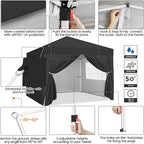 Yaheetech 8x8 Pop Up Canopy with 4 Removable Sidewalls, Portable Enclosed Instant Tent, Waterproof Outdoor Tent, Beach Sun Shelter with 4 Sandbags, 8 Stakes & 4 Ropes, Black