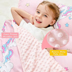 Toddler Nap Mat with Pillow and Blanket, Extra Large Rolled Napping Mats,Slumber Bags for Boys Girls,Kids Sleeping Bag for Daycare, Preschool Travel Camping