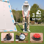 ABORON 2/6/8/10/12 Person Inflatable Camping Tent, Easy Setup Blow Up Tent with Hand Pump, PU3000mm Waterproof & Breathable 4 Season Glamping Tent for Outdoor Camping