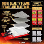 JJ CARE Fire Blanket – 40"x40" 4 Packs with Hooks – Emergency Fire Blanket for Home & Kitchen, High Heat Resistant Fire Suppression Blankets for Home Safety, Kitchen, and Camping