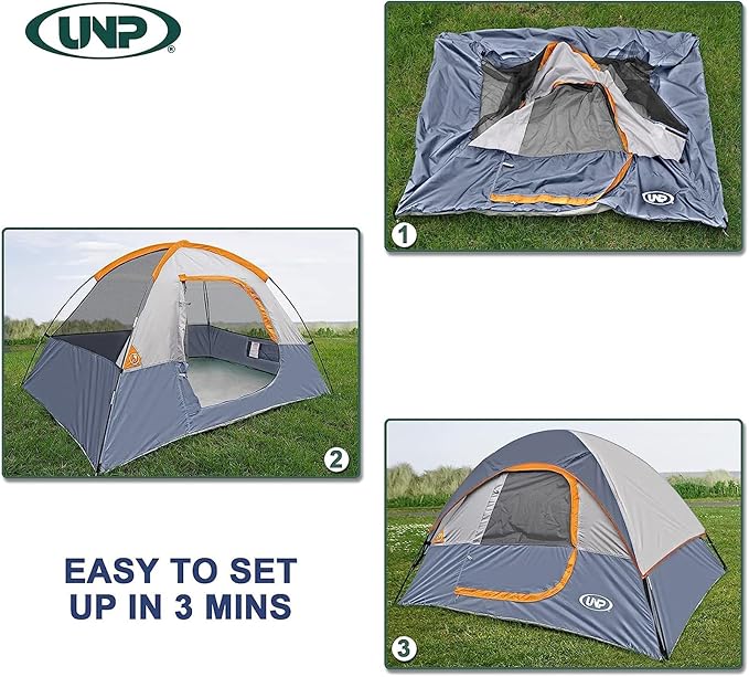 Camping Tent 2-4 Person, Waterproof Windproof Tent with Rainfly Easy Set up-Portable Dome Tents for Camping…