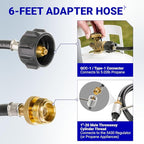 BlueStars 5430 Camping Stove Regulator with 6 FT Propane Adapter Hose - Connect 5lb - 20lb Large Propane Tank for Coleman Stoves & Grills, Fold N Go Stove Accessories (NOT for Roadtrip LXE Grills)