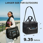 EVERFUN Small Cooler Bag 24 Can Insulated Lunch Box Double Deck Soft Leak-Proof Waterproof Collapsible Ice Chest for Men Women Work Travel Car Trip Picnic Beach