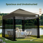 Quictent 10x10 Pop Up Screened Canopy Tent, Instant Setup for 1 Person with Netting, Portable & Compact, Waterproof & UV Protection, Ideal for Camping, Beach, Parties, and Outdoor Events