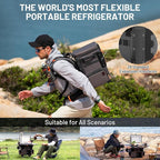 LiTHELi FrozenPack Wild 12V Car Refrigerator & Portable Electric Cooler, 20L/21QT Backpack Design, -4~68℉ Travel Fridge Freezer for Camping, Road Trips, RV, Boat&Beach（Without Battery）