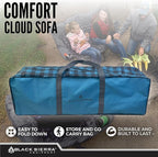 Black Sierra Double Camping Chair for Adults, Oversized Folding Loveseat Supports 600 lbs, Plush Padded Outdoor Couch with Cup Holders and Carry Bag for Beach, Patio, RV, or Tailgating Events