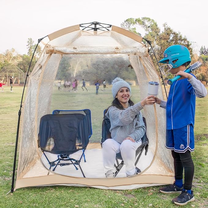 All Weather Proof Pod Sports Tent,Outdoor Weather Tent Sports Pod Pop Up Shelter with Sealed Floor,2-4 Person Clear Tent for Sport Event,Camping,Fishing 8 Sizes & Multicolor