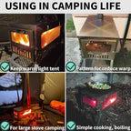 DANCHEL OUTDOOR TSG Portable TA1 Titanium Tent Wood Stove for Backpacking Camping, Collapsible Hot Tent Stove Rollable Chimney Pipe Cooking Hiking (Small/Large)