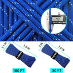 VVAAGG Reflective Paracord Rope 100FT, 7 Strand Nylon para Cord Lanyard Utility 550 Parachute Cord, 4mm Thin Tent Rope for Outdoor Camping Hiking