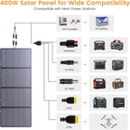 400W Portable Solar Panel Foldable Lightweight Charger with Upgraded Bracket, 36V Waterproof 400 Watts Solar Panels for RV, Campervan, Power Outages, Sheds, Outdoor Off Grid Essentials