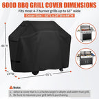 iCOVER Grill Cover 65 inch, BBQ Grill Cover for Outdoor Grill, 600D Heavy Duty Waterproof BBQ Cover, Anti-UV and Rip-Proof Barbecue Cover, Gas Grill Cover for Weber, Char-Broil, Nexgrill, etc