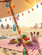Multicolor Beach Flip Flop String Lights, 8.5Ft Beach Themed Outdoor Party Lights with 10 Multicolor Slipper Lights, Summer Ocean Decorations String Lights for Bedroom Camping Decks Party Lighting