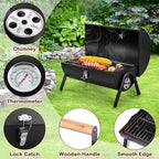 Portable Grill Charcoal for Outdoor, Leonyo Small BBQ Charcoal Grill for Tabletop, Thermometers & Chimney, 119 Sq.in Cooking Surface for Barbecue, RV Travel, Camping, Beach
