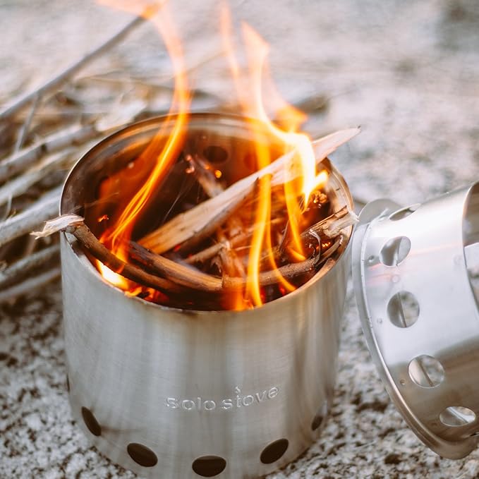 Solo Stove Lite - Portable Camping Hiking and Survival Stove | Powerful Efficient Wood Burning and Low Smoke | Gassification Rocket Stove for Quick Boil | Compact 4.2 Inches and Lightweight 9 Ounces