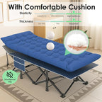 Suteck Camping Cot, 32In XXL Folding Camping Cot Heavy Duty Sleeping Bed for Adults 1200D Double Layer Oxford Cots for Camping W/Pilllow Mat Carry Bag for Home Office Travel 900lbs