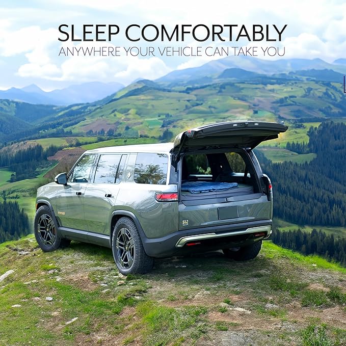 Life Finds Sleeping Platform Storage System Designed for Rivian R1S Vehicles, Folding Platform with Underneath Storage, Black, LF-R1SP