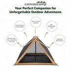 Mouflon Glamping Tent for 3 People – Outdoor Camping Tent – Perfect for Festivals, Glamping – Lightweight Cotton Tent with 360° Panoramic View | Luxury 3-Person Tent