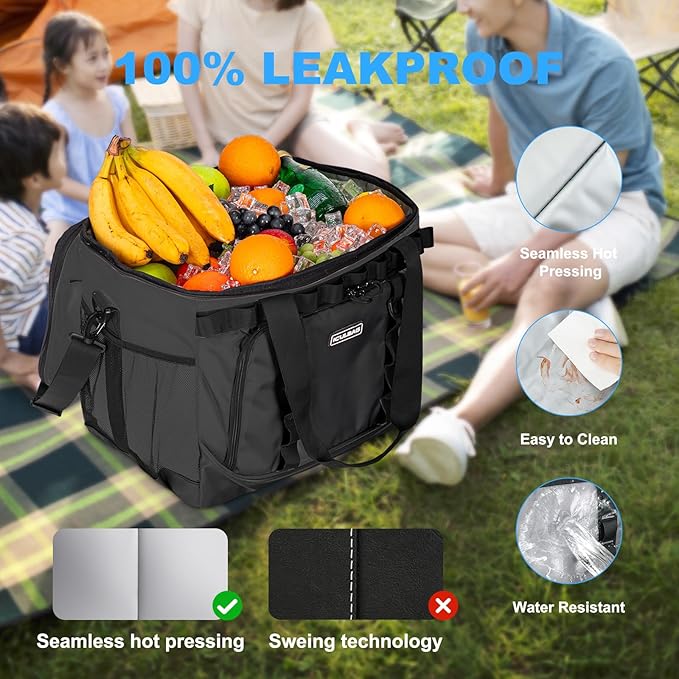 Soft Travel Coolers Bags Insulated Cooling 16hour for Camping Hiking Beach Travel Soft Sided Insulated Cooler Bag 20/48Cans for Women Men