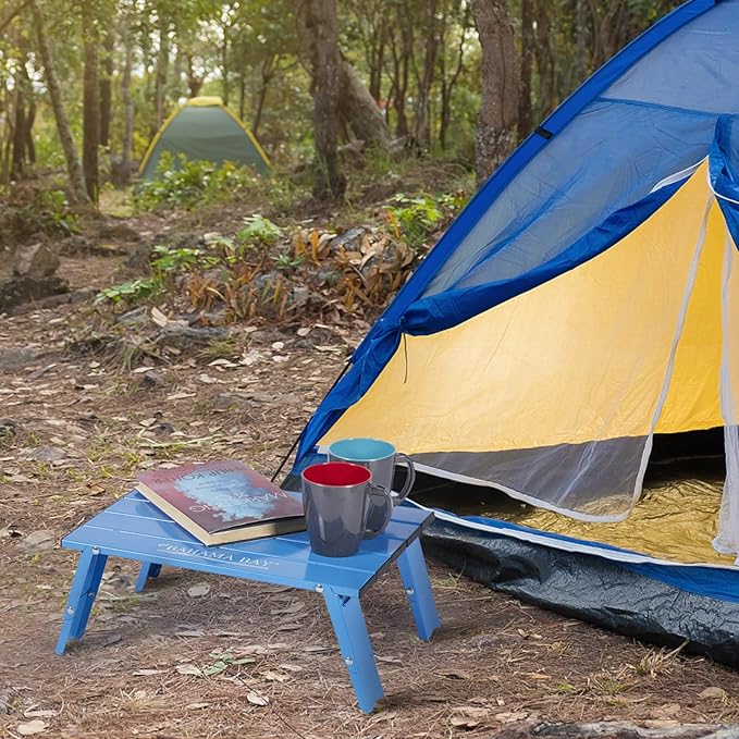Old Bahama Bay Ultralight Aluminum Mini Table, 66lbs/30kg Weight Capacity, Foldable Small Beach Table with Retractable Legs, Suitable for Picnic Camping Outdoor Hiking