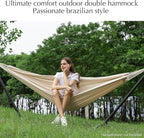 PNAEUT Double Hammocks for Outside, Replacement Outdoor Tree Hammock for Indoor Patio Porch Garden (Beige, Medium)
