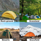 16Pcs Tent Stakes, 8in Heavy Duty Tent Stakes with Storage Pouch, Dia 0.35" Forged Steel Stakes for Tent Used on Rocks, Grassland, Snowfield(16Pcs 8in Stakes)