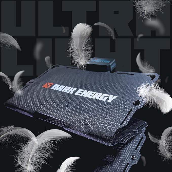Dark Energy Spectre Folding 18W Solar Panel | Charges USB-C and USB-A Device | Ultra-Durable, IPX7 Waterproof, Lightweight Off The Grid Solar Powerhouse with Signature Series Charge Anywhere Bundle