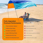 Wind Portable Beach Shade Canopy | Quick 3-Minute Setup | 150 Sq. Ft. Sun Shelter for Up to 8 People | Lightweight with UPF 50+ Protection | Ideal Sun Shelter & Beach Tent for Family Outings