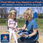 Keep Going Travel First Aid Kit for Kids – 130 Pc.for Purse, Diaper Bag, Backpack, & Suitcase, with Latex-Free Bandages – 7 x 5 x 2 in. Travel First Aid Kit TSA-Approved