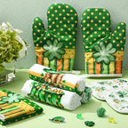 8 Pcs St Patrick Day Kitchen Decor Set 4 Four Leaf Clover Dish Towel 2 Pot Holder 2 Oven Mitt Tent for Car Irish Hat Kitchen Accessories Rv Campers Home Decorations