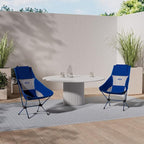 Helinox Chair Two Ultralight, High-Back, Collapsible Camping Chair, Blue Block, with Pockets