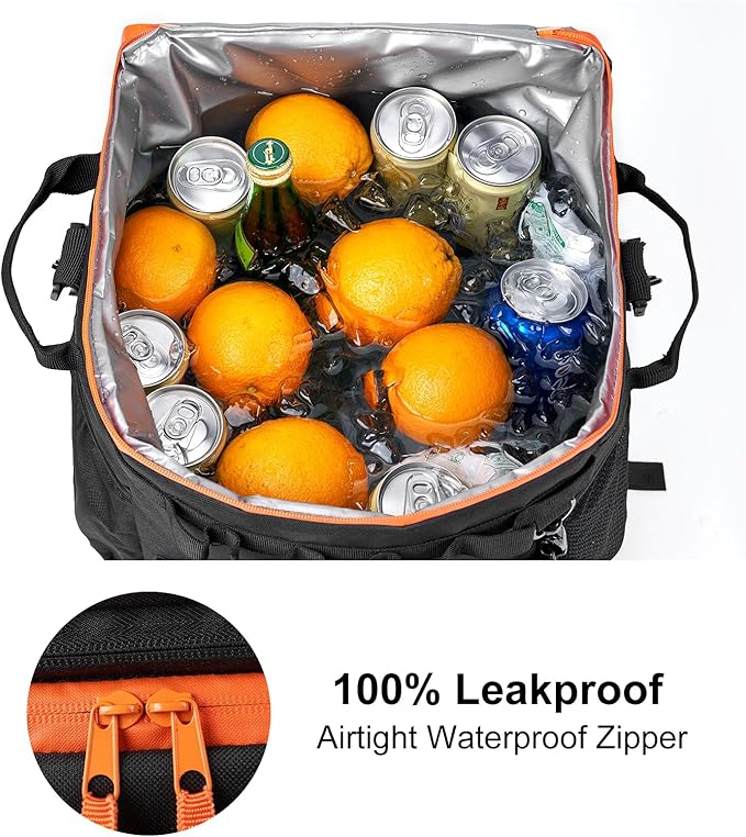 Odoland 48/72 Can Rolling Cooler Bag with Wheels & Handle, Collapsible Insulated Ice Chest for Beach, Camping & Tailgating - Portable Travel Soft Cooler on Wheels, Collapses for Easy Storage
