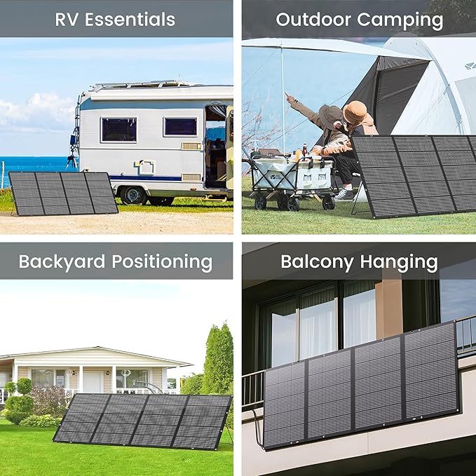 400W Portable Solar Panel Foldable Lightweight Charger with Upgraded Bracket, 36V Waterproof 400 Watts Solar Panels for RV, Campervan, Power Outages, Sheds, Outdoor Off Grid Essentials
