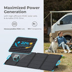 Renogy 220 watt Portable Solar Panel for Power Station, 12v Foldable Solar Panel for Camping RV of 22% Efficiency Mono Solar Module, with IP67 etfe Lamination, Adjustable Kickstand for Off Grid