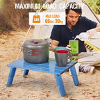 Old Bahama Bay Ultralight Aluminum Mini Table, 66lbs/30kg Weight Capacity, Foldable Small Beach Table with Retractable Legs, Suitable for Picnic Camping Outdoor Hiking