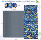 Hooyax Toddler Nap Mat with Pillow & Blanket - Extra Large Size for Toddlers Age 3-7 | Portable Kids Sleeping Bag for Daycare, Preschool, Travel | Roll Up Design for Kids