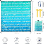 Beach Blanket Waterproof Sandproof Beach Mat 79" X 83"/10'x9'for 2-8 Adults Quick Drying Outdoor Picnic Mat Beach Accessories for Travel, Camping, Hiking
