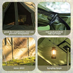 Soulchen Large Hammock Hot Tents with Stove Jack, Portable Winter Wall Tent for Camping, Waterproof & Windproof 4 Season Cabin for 2-3 Person Family Hiking Fishing Hunting Outdoor(No Pole)