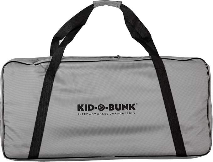 Disc-O-Bed Youth Single Camping Cot Kid-O-Bed, Portable Sleeping Cot for Kids with Included Carry Bag, Indoor and Outdoor Use, Grey