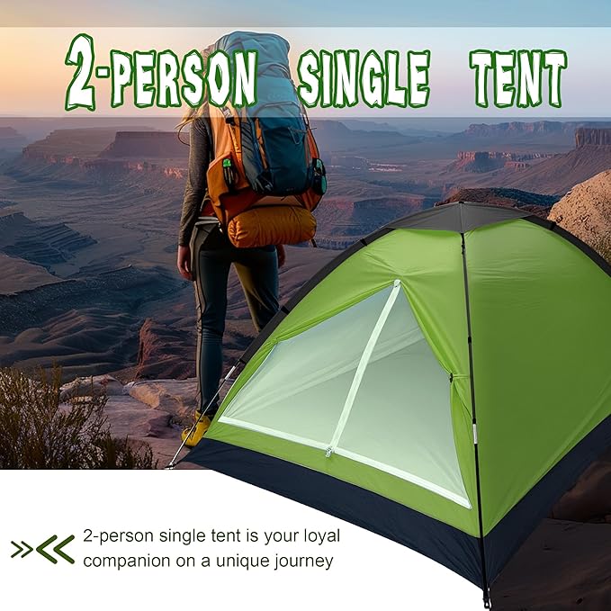 1-Person Dome Tent for Camping Waterproof Lightweight Portable Backpacking Orange/Blue/Army Green/Green