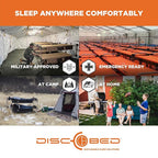 Disc-O-Bed Large Outdoor Convertible 2 Person Bench and Double Camping Cot Portable Bed Bunk System for Adults, Navy