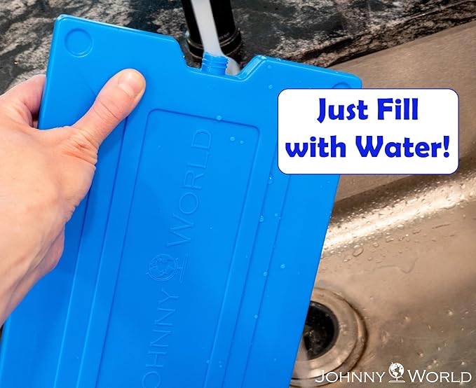 Nice & Cold - Large Slim Ice Pack 12" x 8" – Reusable Freezer Pack for Coolers, Lunch Boxes, Camping, Beach, and Travel – Fill with Water, Freeze, and Reuse – Long-Lasting Cold