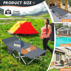 MOPHOTO Oversized Folding Camping Cot for Adults, 78" x 32" XXL Heavy Duty Sleeping Cots for Adults Portable Sleeping Bed Outdoor Camp Cot with Mattress for Home Camp Office Nap