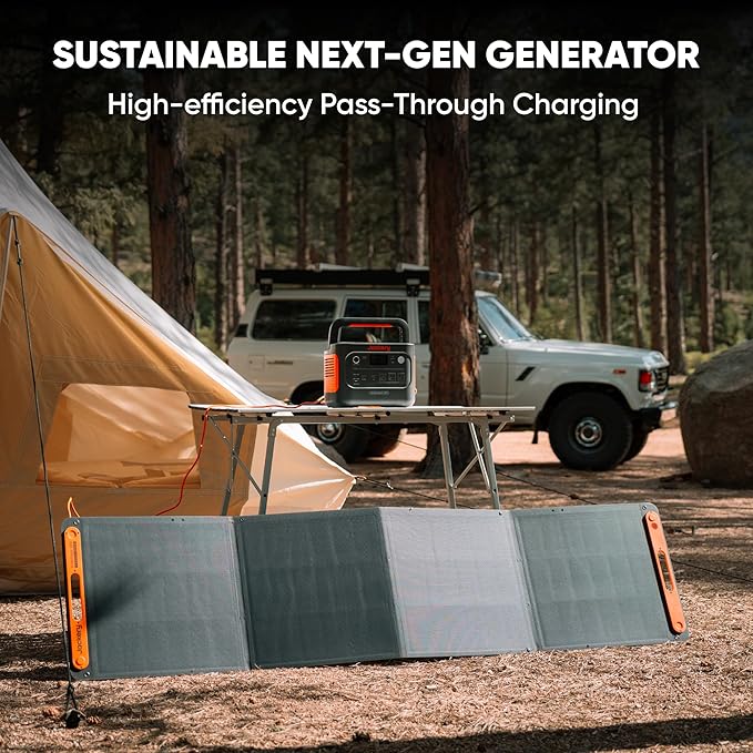 Jackery Generator 1000 v2 with 200W Panel, 1070Wh Portable Power Station, 1500W AC Output, LiFePO4 Battery for Camping and Emergency, Black